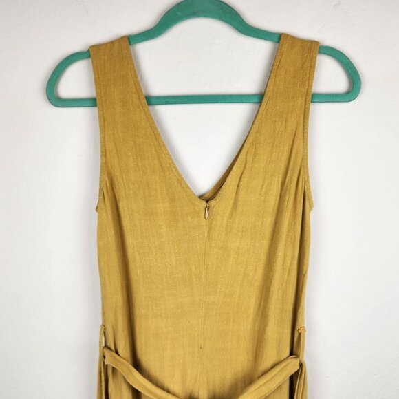 Eve Gravel Linen Blend Owl Moon Sleeveless Jumpsuit in Saffron sz XS - Picture 7 of 12